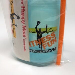 Vintage McDonald's MICHAEL JORDAN Fitness Fun Challenge Squeeze Bottle Sealed